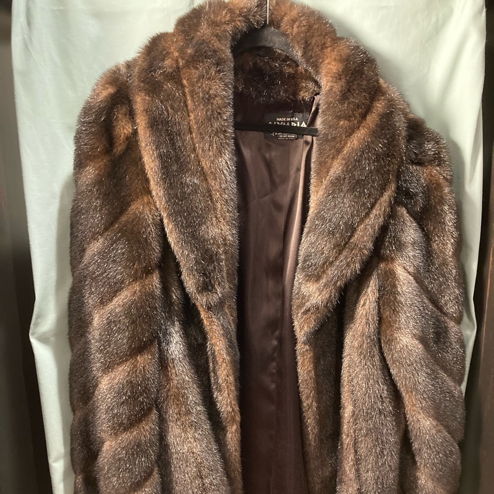 Vintage Faux Fur Mid-length Coat